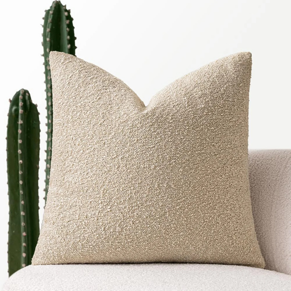 Soft Boucle Throw Pillow Cover 45x45cm Home Decor