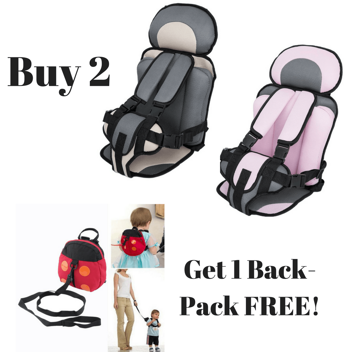 Kids Safety Harness Vest | Portable Car Seat