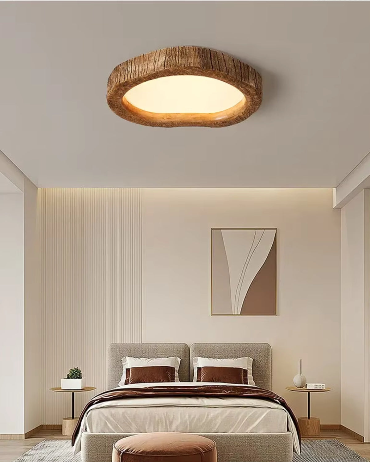 Rustic Wooden Round Ceiling Light - Yeezlab