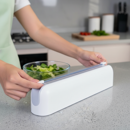Compact Kitchen Wrap Cutter Storage Container Box