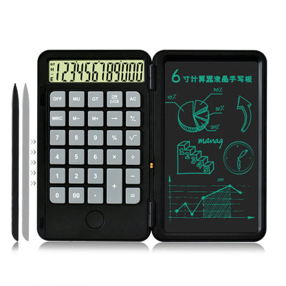 Compact Dual Function Calculator with Erasable Notepad