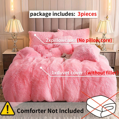 Cozy Fleece Duvet Cover Set with Zipper
