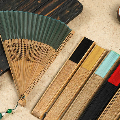 Natural Bamboo Silk Folding Fan