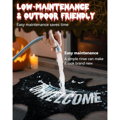 Scary Halloween Bat Welcome Mat