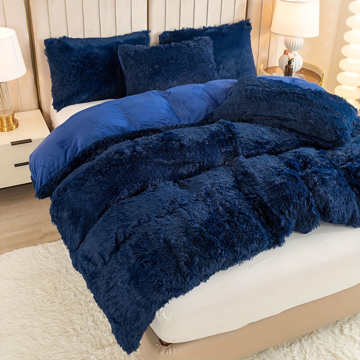 Cozy Fleece Duvet Cover Set with Zipper