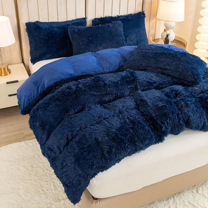 Cozy Fleece Duvet Cover Set with Zipper