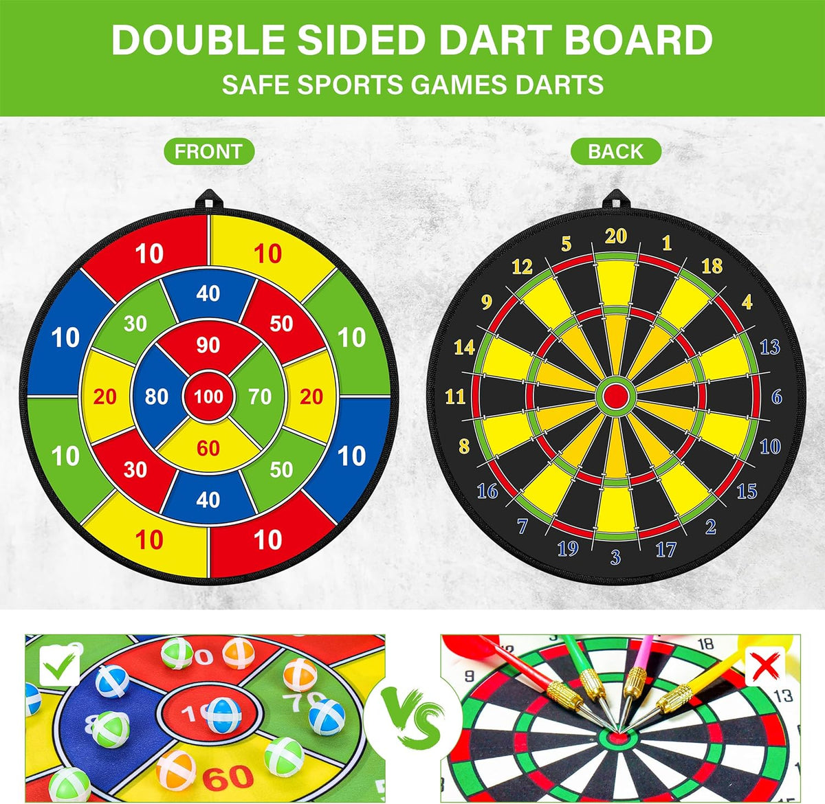 Fun Kids Dart Game Set with Soft Balls