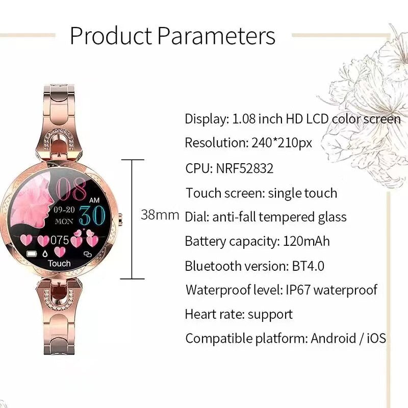 Waterproof Women's Fitness Smartwatch with Health Tracker