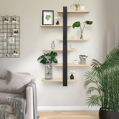 Rustic Wooden Wall Storage Shelf 3 Tier Natural Pine