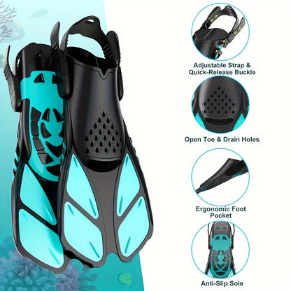 Compact Travel Snorkel Fins for Men & Women