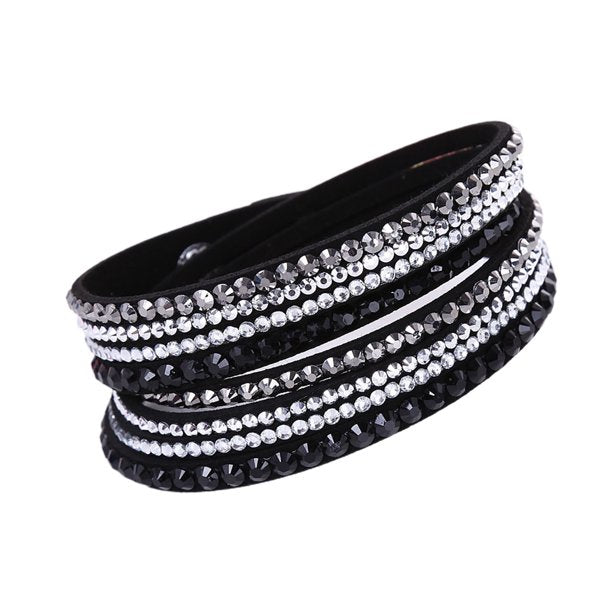 Sparkling Women's Rhinestone Layered Bracelet Jewelry - Yeezlab