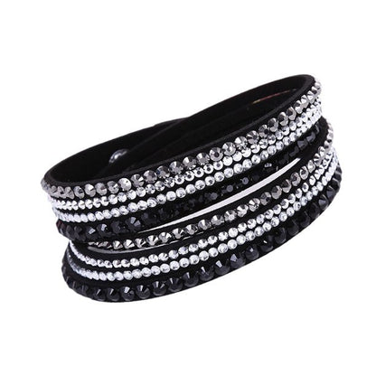 Sparkling Women's Rhinestone Layered Bracelet Jewelry - Yeezlab