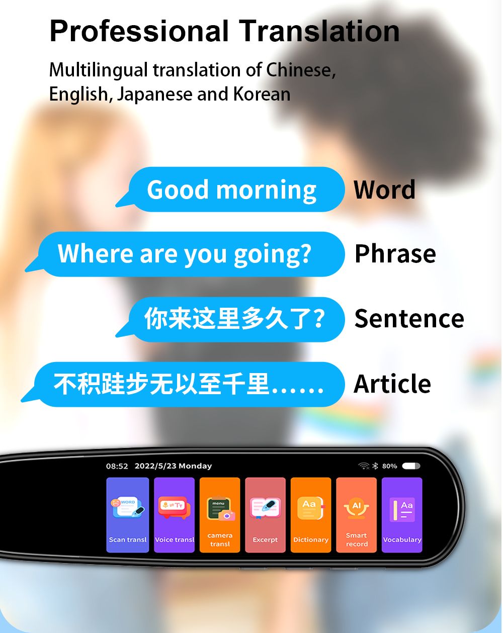 Portable Instant Language Translator Pen Scanner