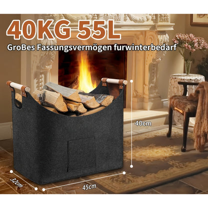 Collapsible Wooden Storage Box with Leather Handles