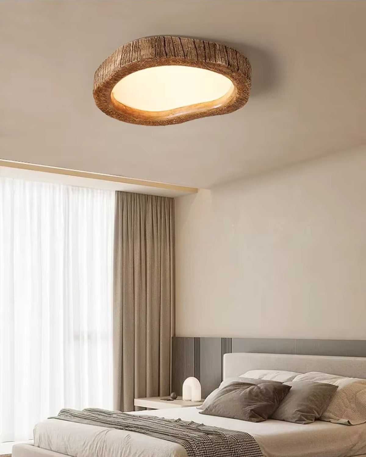 Rustic Wooden Round Ceiling Light