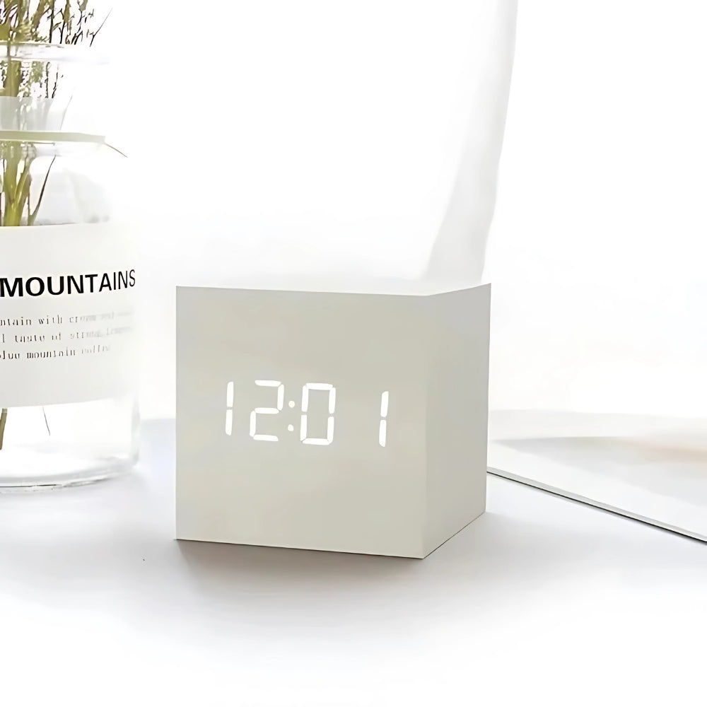 Sleek Digital Cube Alarm Clock