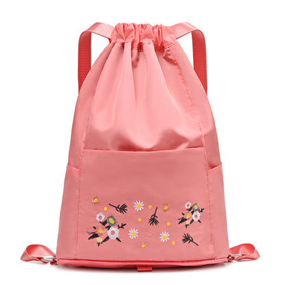 Casual Embroidered Cotton Yoga Tote Bag