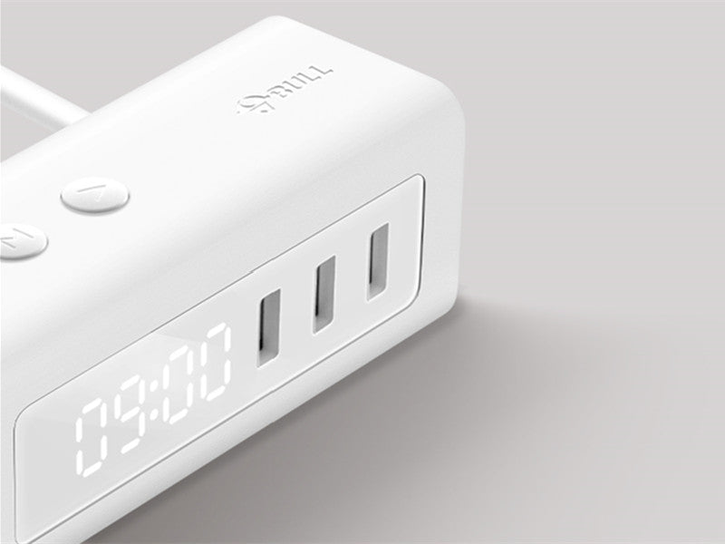 Compact USB Charging Station with Clock and Outlet