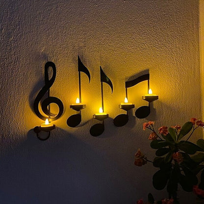 Musical Note Metal Candle Holder