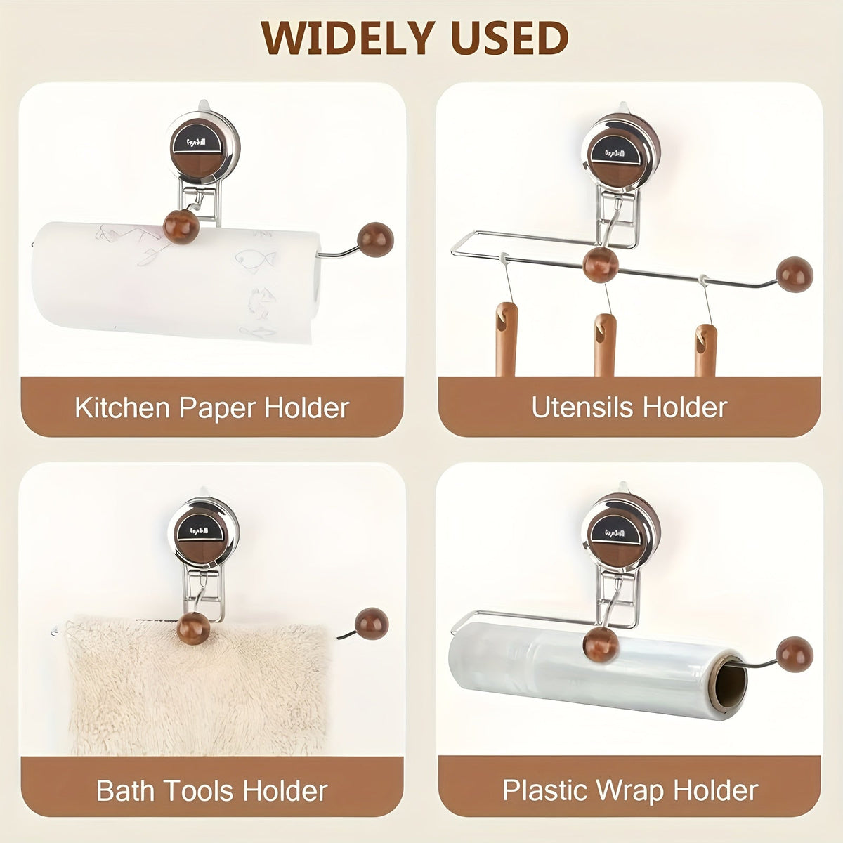 Stick On Stainless Steel Paper Towel Holder