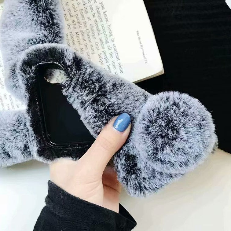 Grey Fox Grid Pattern iPhone Phone Case