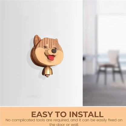Fun Shiba Dog Doorbell Wood Button