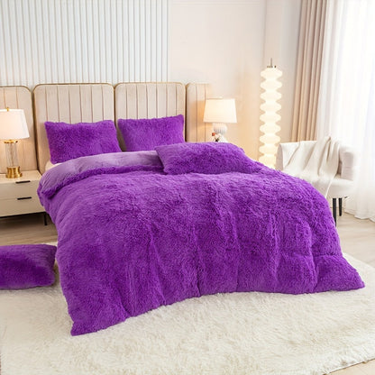 Cozy Fleece Duvet Cover Set with Zipper
