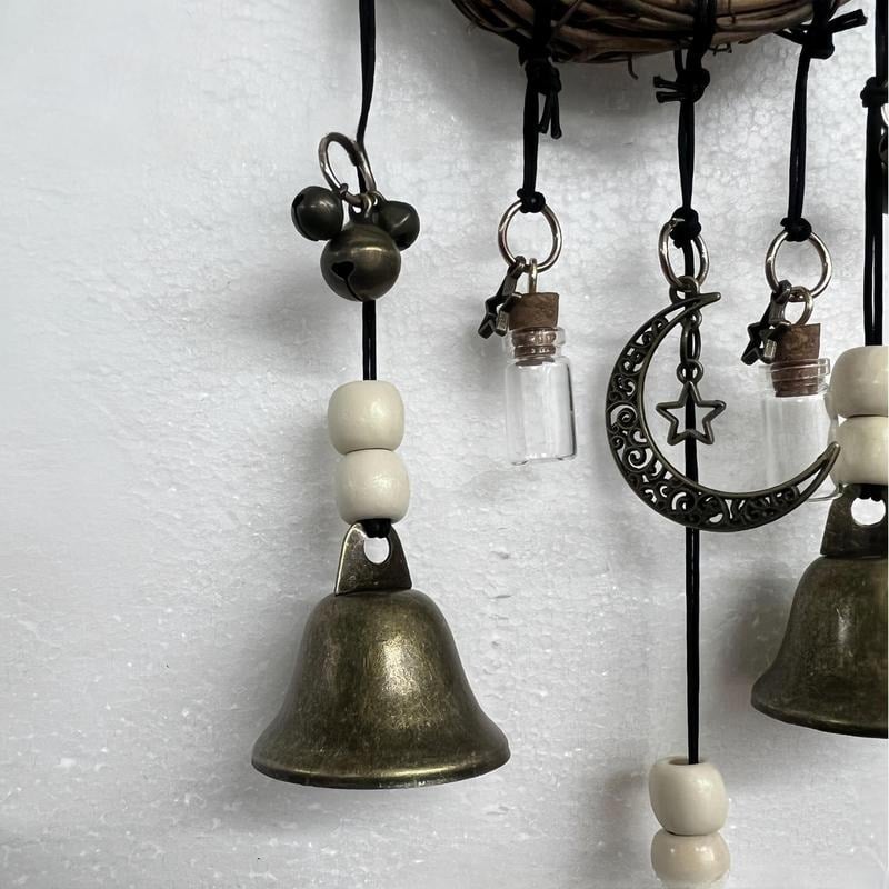 Bohemian Rattan Metal Hanging Bell Decor