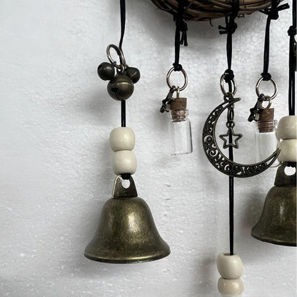 Bohemian Rattan Metal Hanging Bell Decor