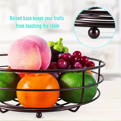 Space Saving 2-Tier Fruit Basket with Storage