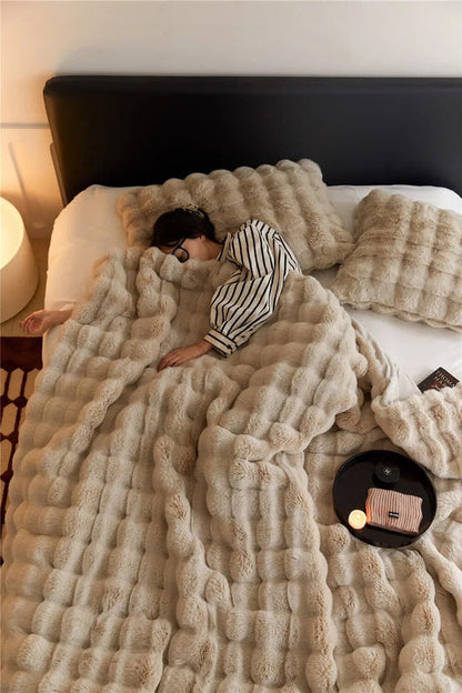 Cozy Plush Reversible Fleece Throw Blanket
