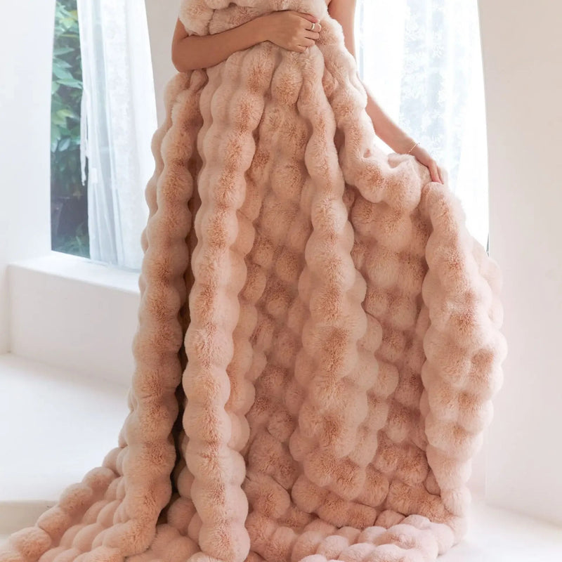 Cozy Plush Reversible Fleece Throw Blanket
