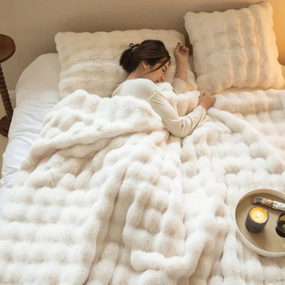 Cozy Plush Reversible Fleece Throw Blanket
