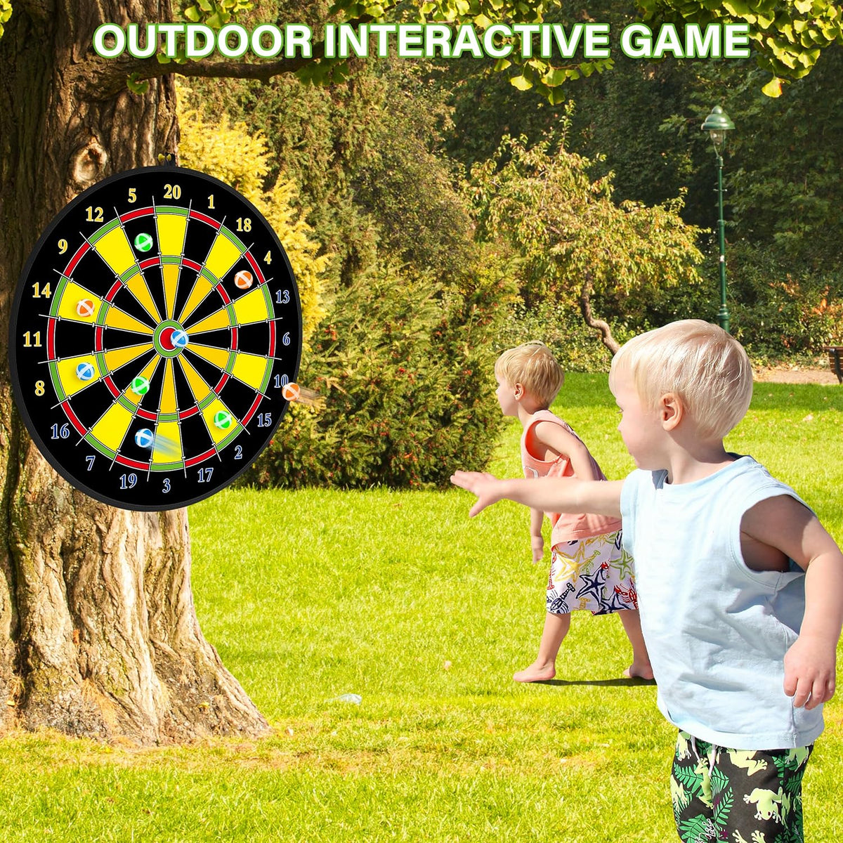 Fun Dual Sided Dartboard for Kids and Adults