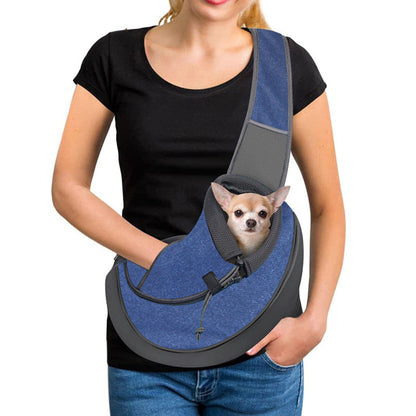 Comfy Pet Sling Bag with Adjustable Strap & Pockets
