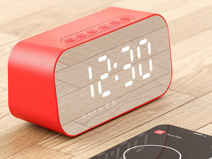 Compact Bluetooth Speaker with Clock and Thermometer