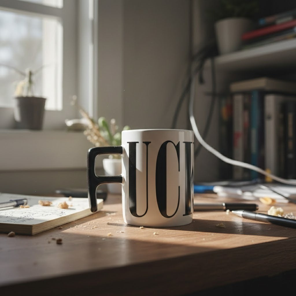 Bold Black Ceramic Coffee Mug