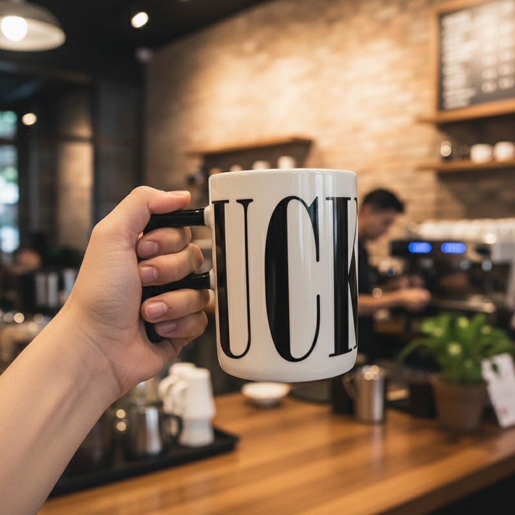 Bold Black Ceramic Coffee Mug
