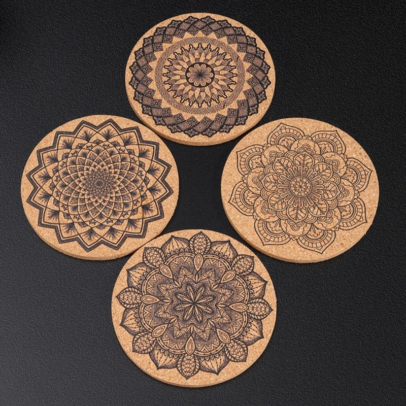 Colorful Cork Coasters Set of 4