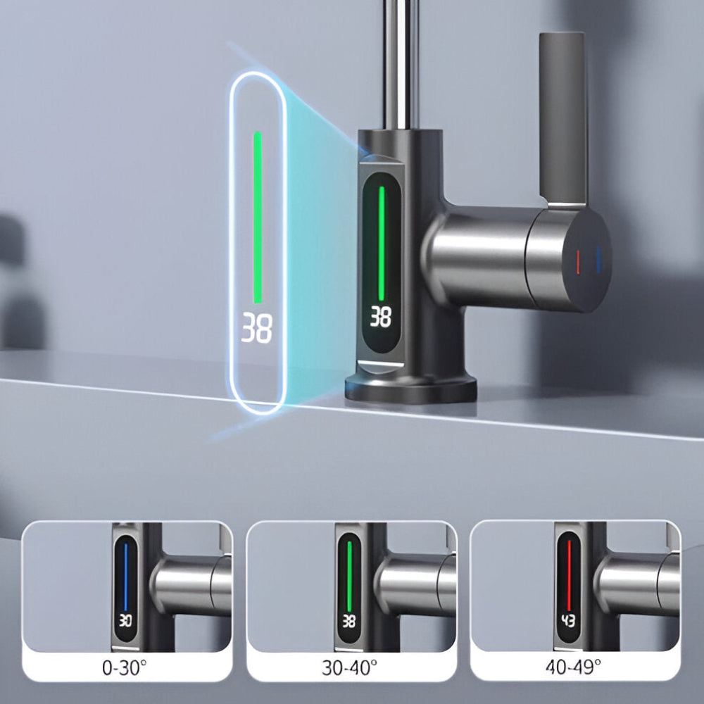 Touch Control Kitchen Faucet with Digital Temperature