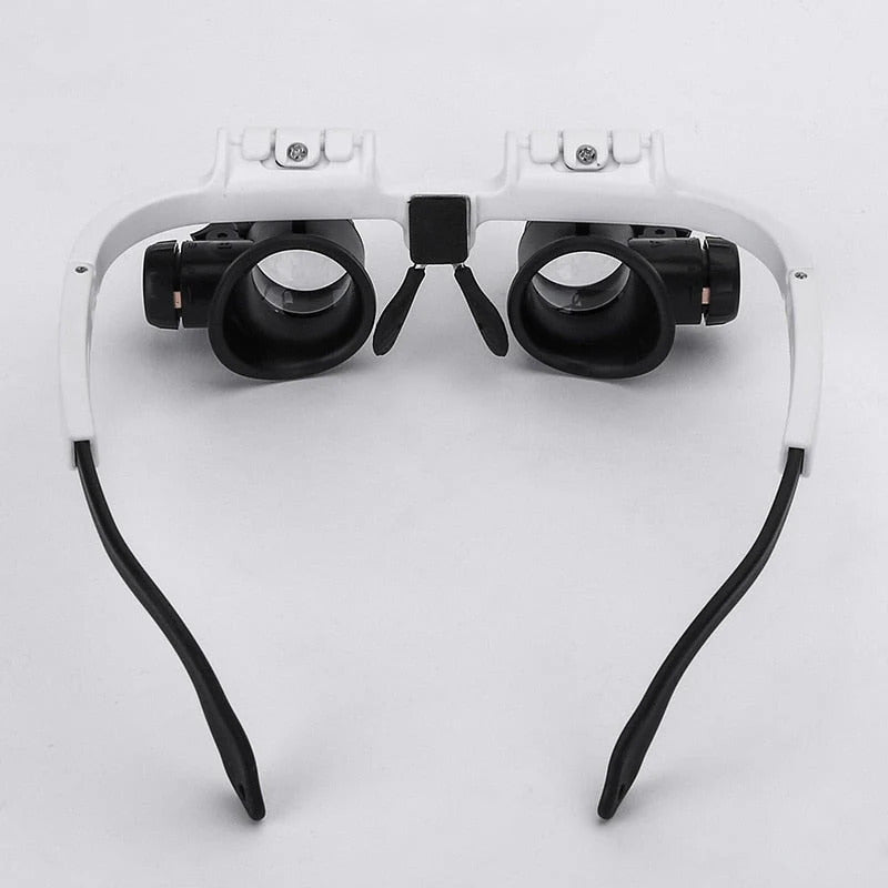 Adjustable LED Magnifier Glasses - 8x, 15x, 23x Lenses