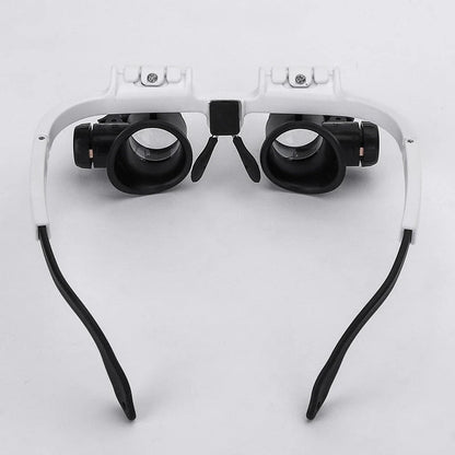 Adjustable LED Magnifier Glasses - 8x, 15x, 23x Lenses