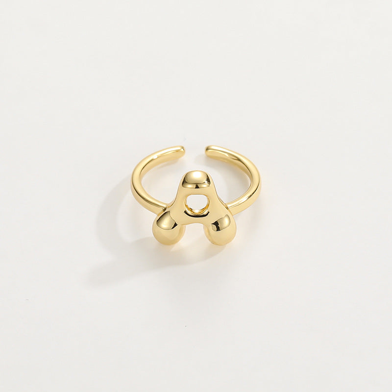 Fashionable Alphabet Initial Ring - Yeezlab