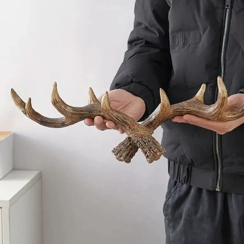 Rustic Wooden Antler Coat Hook