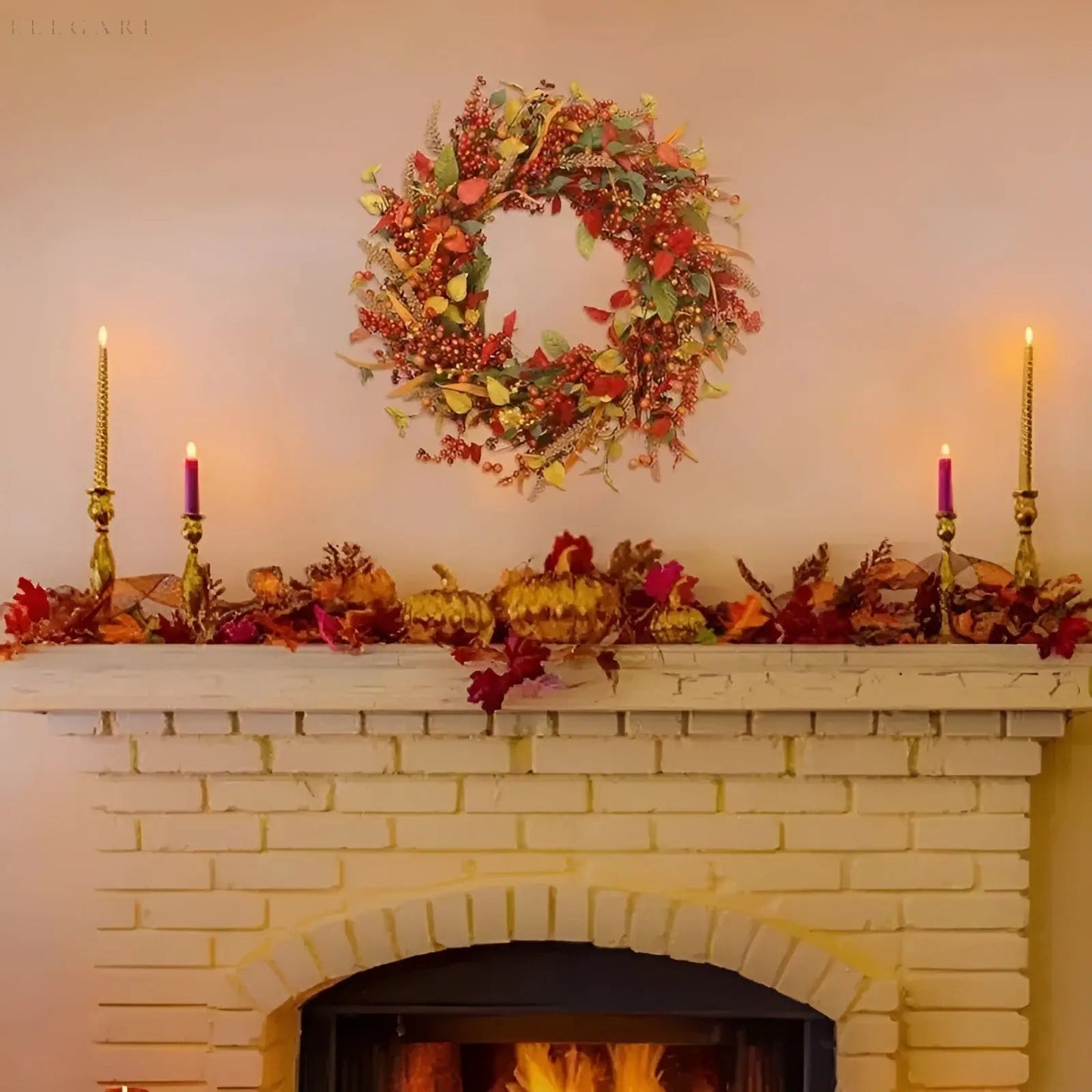Fall Harvest Wreath for Front Door