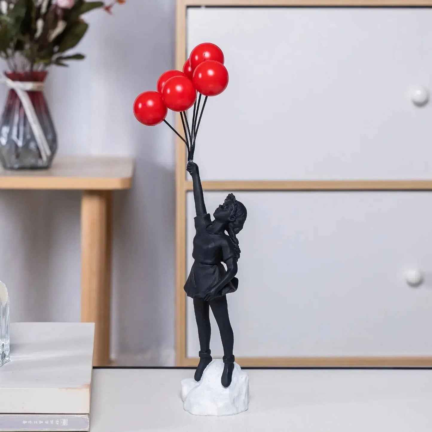 Banksy Inspired Flying Girl Figurine Sculpture