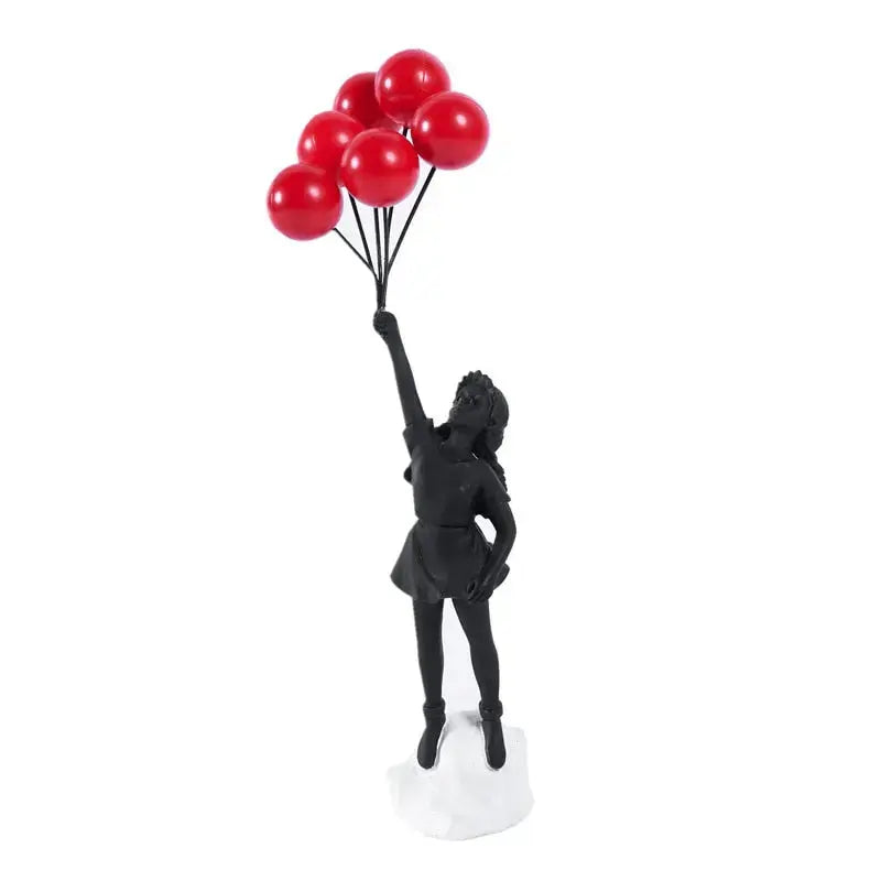 Banksy Inspired Flying Girl Figurine Sculpture