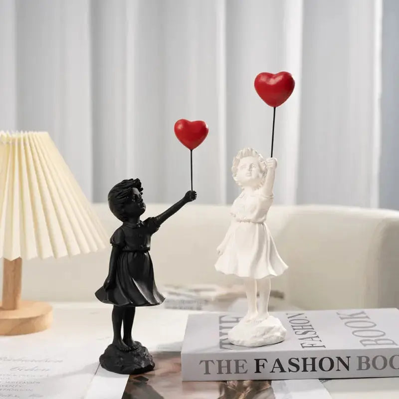Banksy Inspired Flying Girl Figurine Sculpture