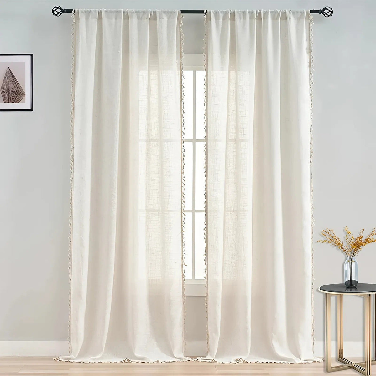 Rustic Natural Fiber Window Curtains - Yeezlab