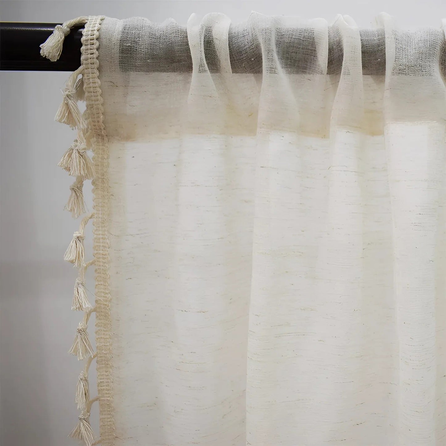 Rustic Natural Fiber Window Curtains